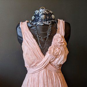Max Studio boho silk pink dress - S
